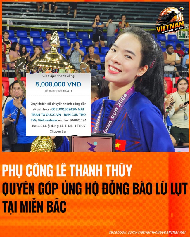 Tin nóng thể thao tối 11/9: Hai ngôi sao bóng chuyền nữ Việt Nam có hành động đáng trân quý với đồng bào vùng lũ - Ảnh 1.